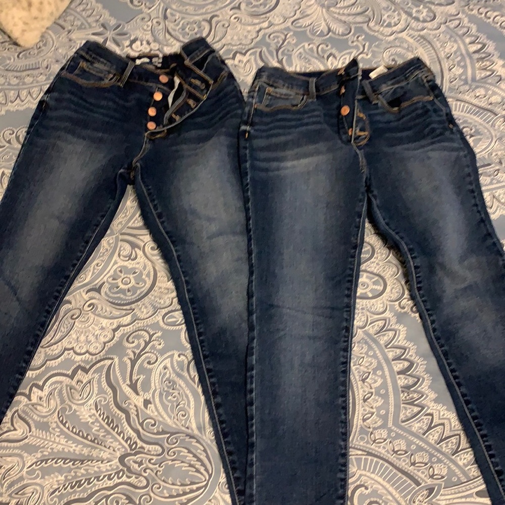 2pair girls rockstar skinny begging size 14. Old navy.